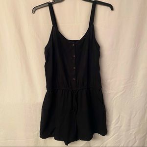 Black Button-Up Romper